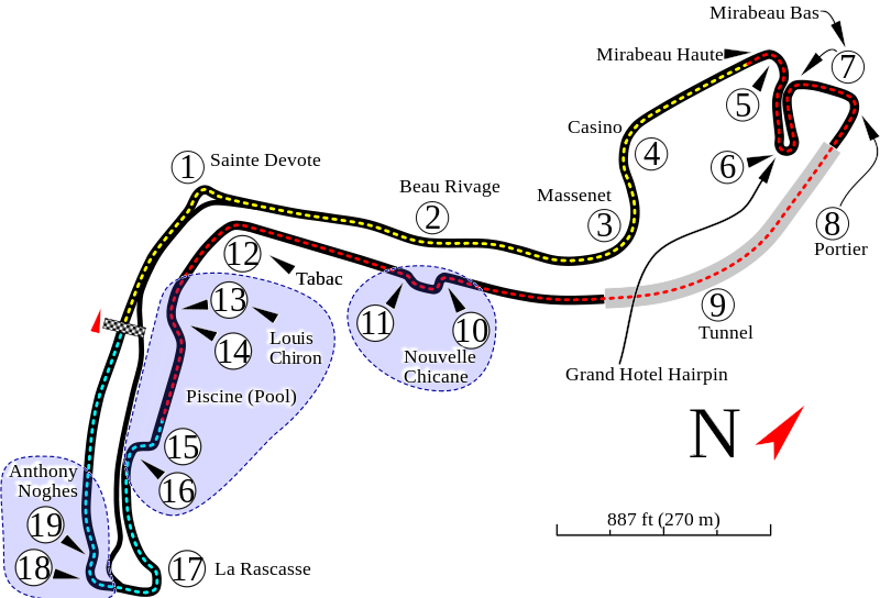 Map of the Monaco Grand Prix 2018